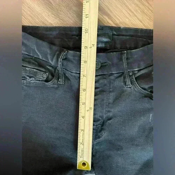 Mother Jeans Womens Size 26 Black The Looker Ankle Fray Raw Hem Guilty as Sin - Picture 6 of 11